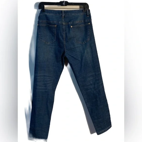 Cristina brand jeans pearl and rhinestone embellishments Embellished Blue Jeans - Picture 2 of 14